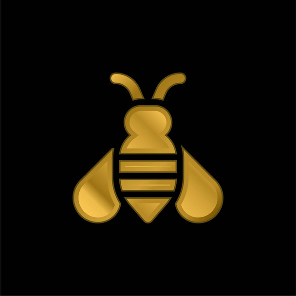 Včelí pozlacená kovová ikona nebo vektor loga - Vektor, obrázek