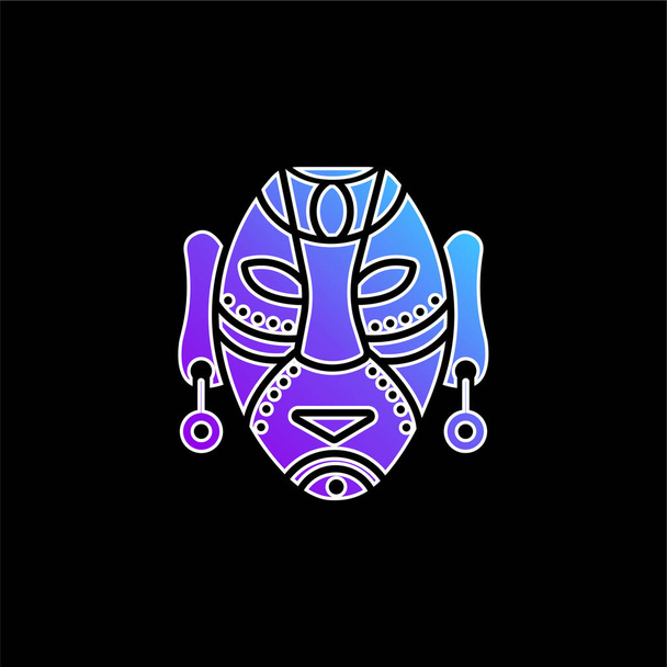 African Mask blue gradient vector icon - Vector, Image