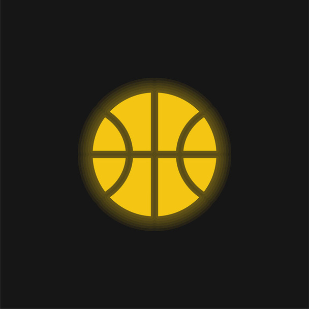 Leuchtende Ikone in Basketballgelb - Vektor, Bild