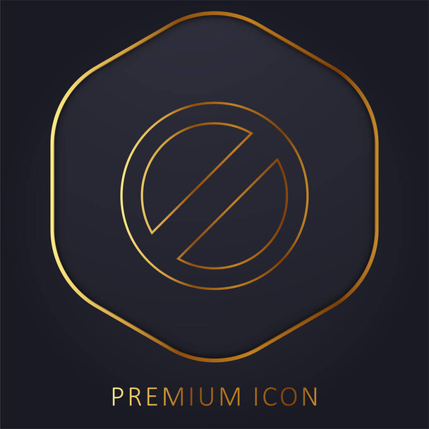 Geblokkeerd symbool gouden lijn premium logo of pictogram - Vector, afbeelding