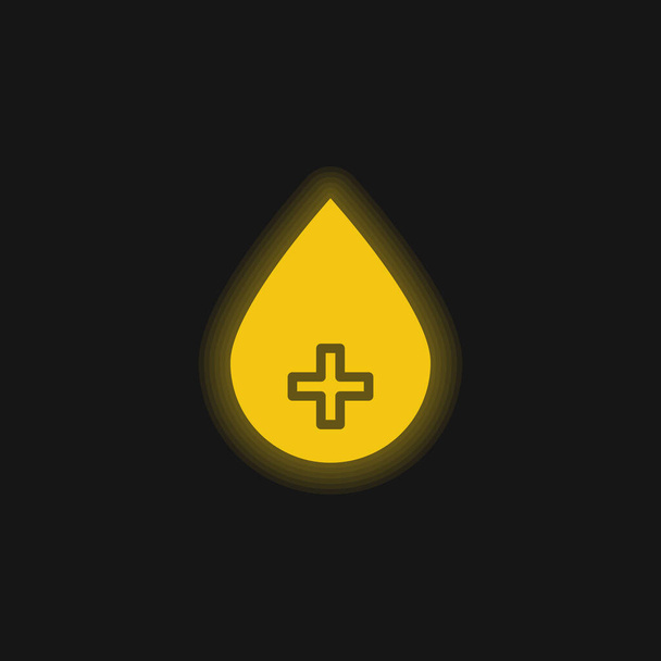 Alkoholi keltainen hehkuva neon kuvake - Vektori, kuva