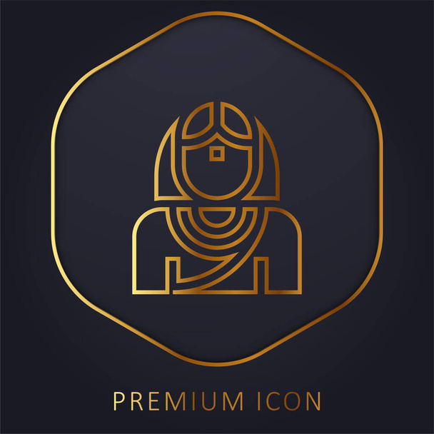 Bride golden line premium logo or icon - Vector, Image
