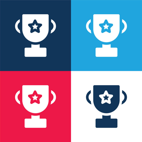 Premio blu e rosso quattro set icona minimale colore - Vettoriali, immagini