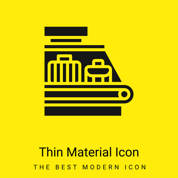 Equipaje mínimo icono de material amarillo brillante - Vector, imagen