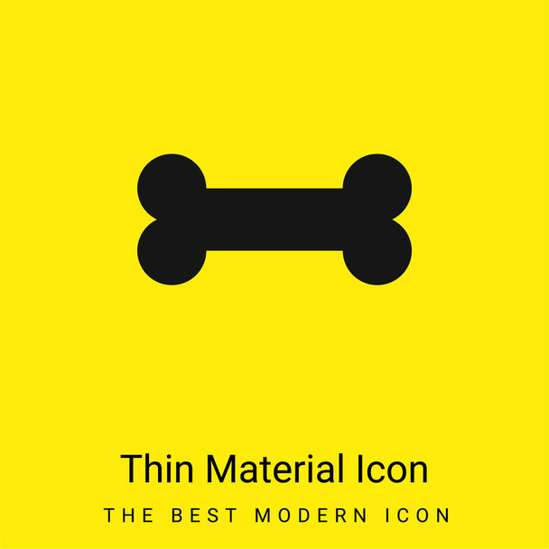 Hueso mínimo icono de material amarillo brillante - Vector, imagen