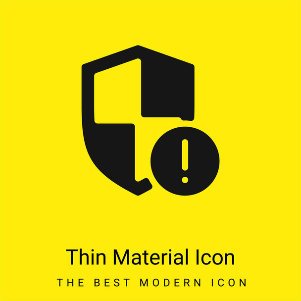 Attention minimale icône de matériau jaune vif - Vecteur, image