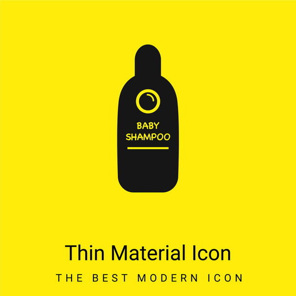 Baby Shampoo Container minimaal helder geel materiaal icoon - Vector, afbeelding