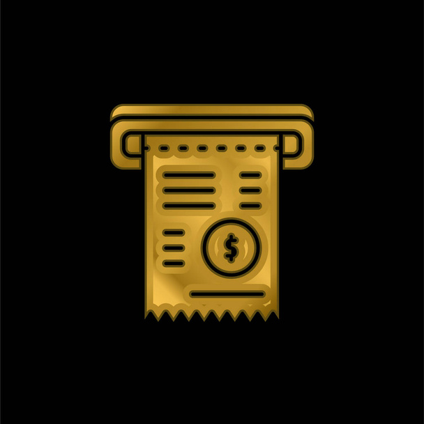 Bill gold plated metalic icon or logo vector - Vector, Image