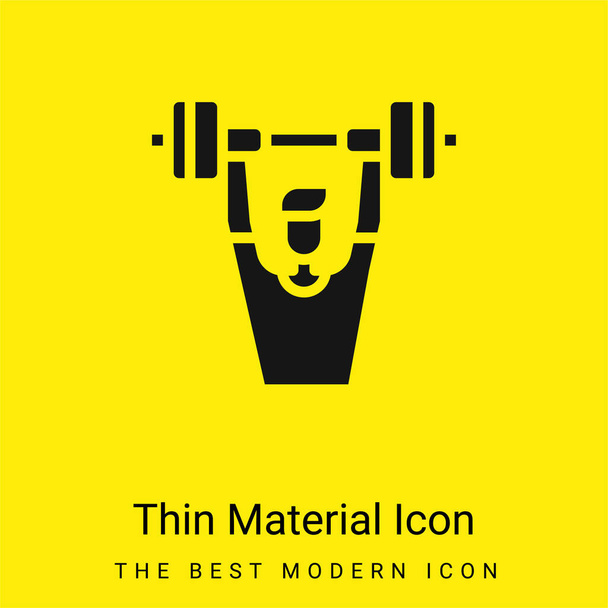 Barbell minimální jasně žlutý materiál ikona - Vektor, obrázek