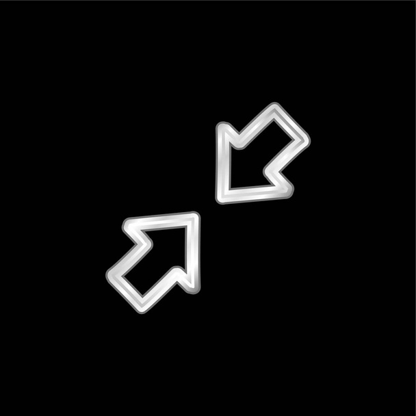 Flèches dessinées à la main Symbole d'interface Décrit l'icône métallique argentée - Vecteur, image