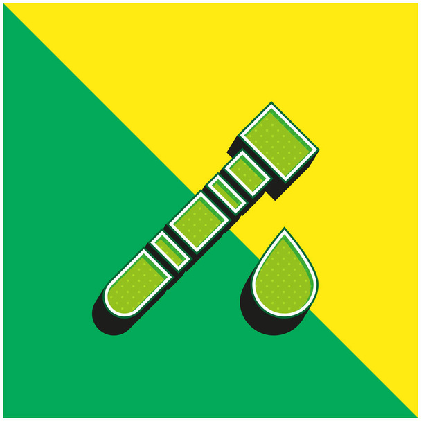 Blood Test Zelené a žluté moderní 3D vektorové logo - Vektor, obrázek