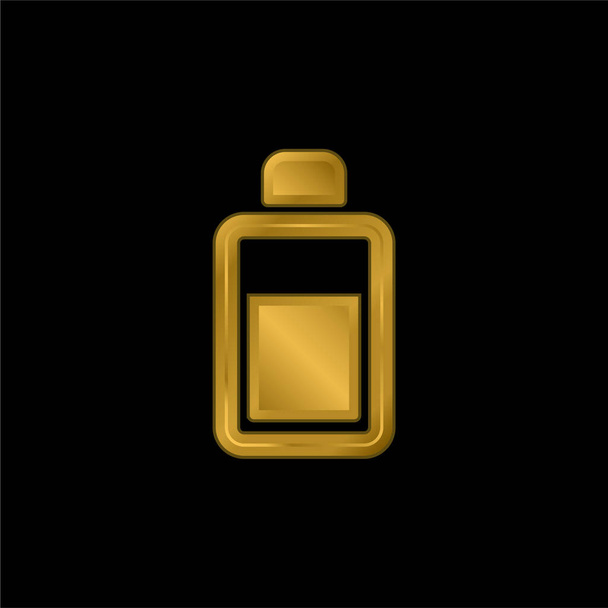 Loción corporal chapado en oro icono metálico o logo vector - Vector, Imagen