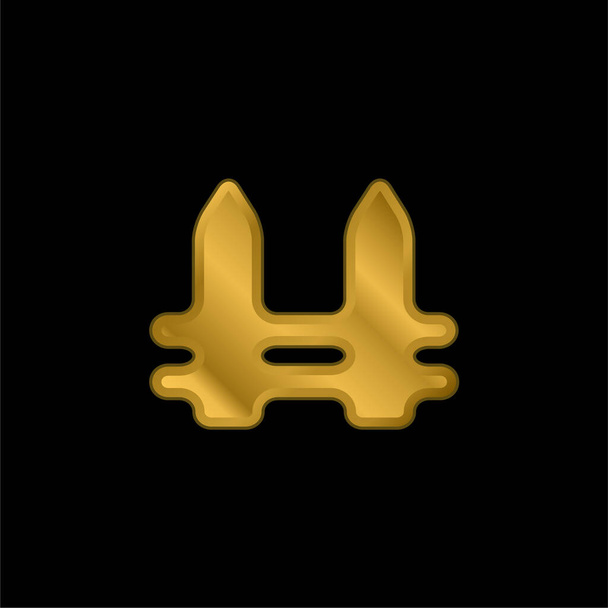 Valla negra chapado en oro icono metálico o logo vector - Vector, imagen