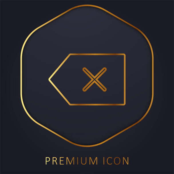 Backspace linha dourada logotipo premium ou ícone - Vetor, Imagem