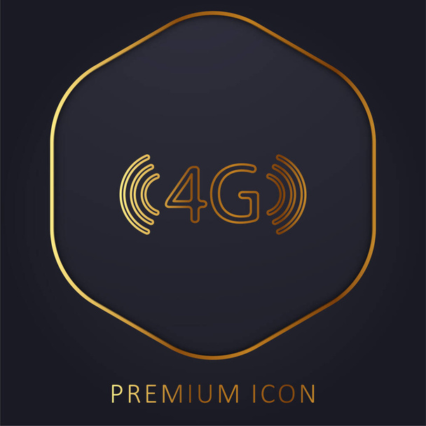 4G Phone Connection Symbool gouden lijn premium logo of pictogram - Vector, afbeelding