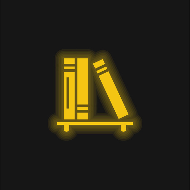 Βιβλία κίτρινο λαμπερό νέον εικονίδιο - Διάνυσμα, εικόνα