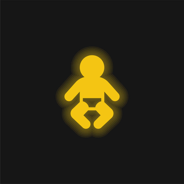 Bebek sarı parlak neon simgesi - Vektör, Görsel