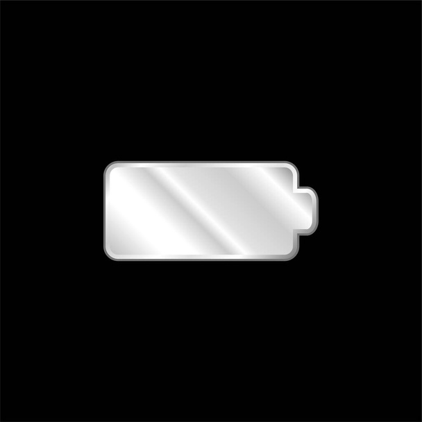Черный металлический значок с серебряной батареей - Вектор,изображение