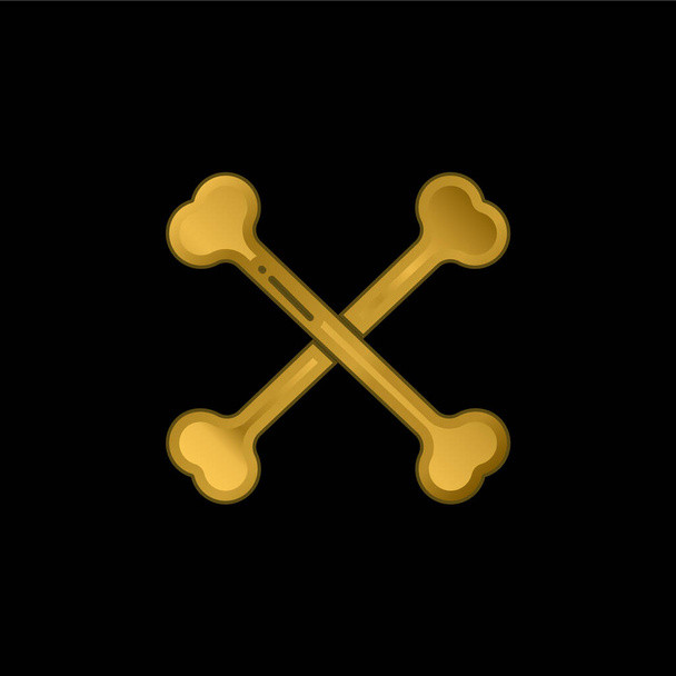 Csontaranyozott fémbevonatú ikon vagy logó vektor - Vektor, kép