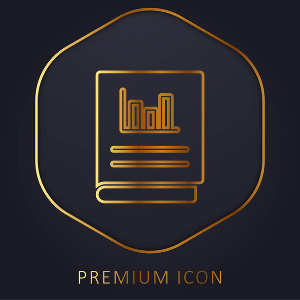 Altın çizgi premium logosu veya simgesini hesaplar - Vektör, Görsel