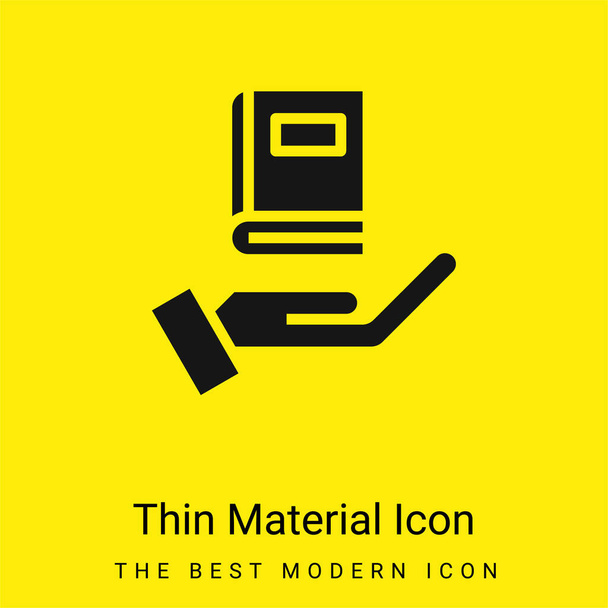 Livro mínimo ícone de material amarelo brilhante - Vetor, Imagem