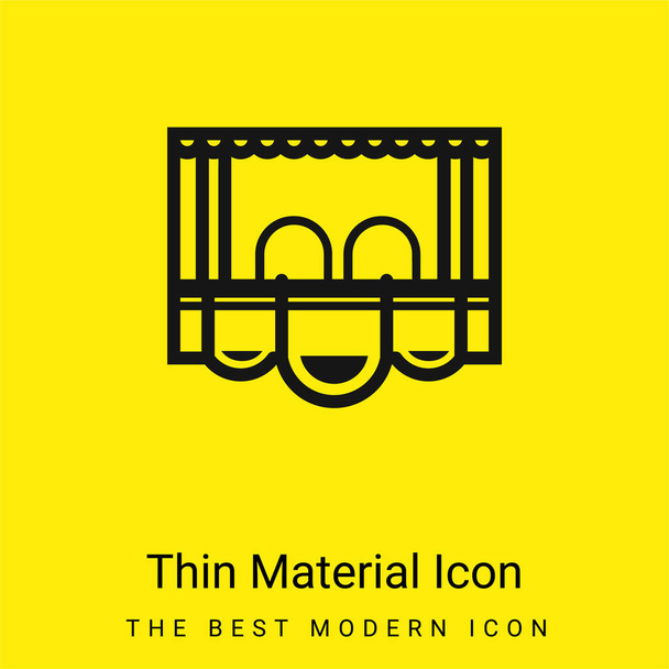 Box Seat icono de material amarillo brillante mínimo - Vector, Imagen
