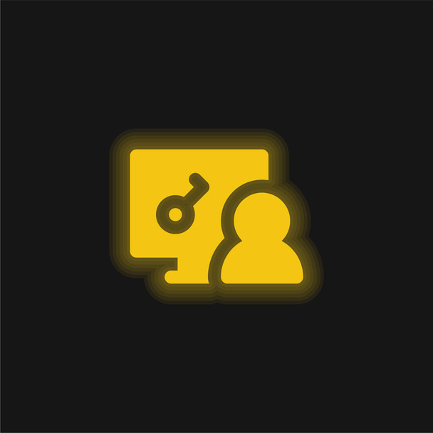 Accéder jaune brillant icône néon - Vecteur, image