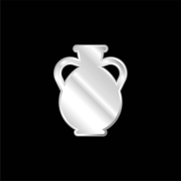Amphora silver plated metallic icon - Vector, Image