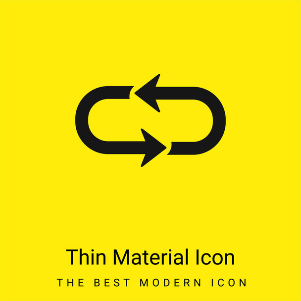 Arrow Loop icono de material amarillo brillante mínimo - Vector, Imagen