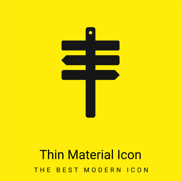 Señal de playa icono de material amarillo brillante mínimo - Vector, imagen