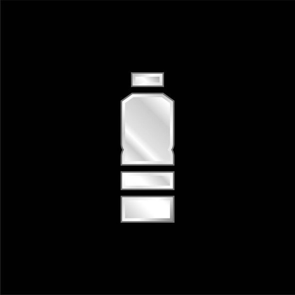 Botella plateado icono metálico - Vector, Imagen