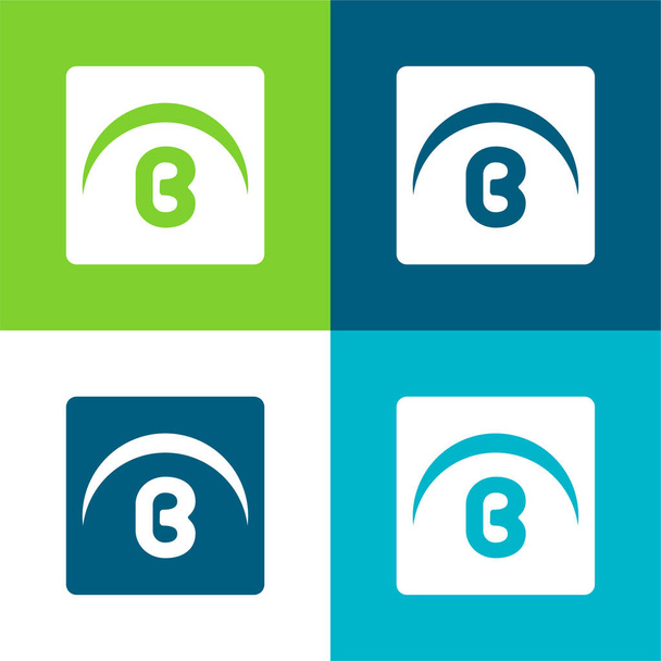 Blackplanet Logotipo piatto quattro colori set di icone minime - Vettoriali, immagini