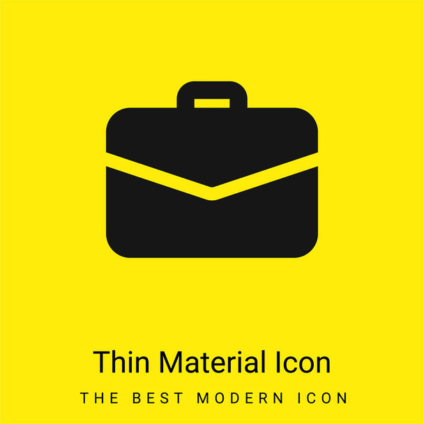 Maletín mínimo icono de material amarillo brillante - Vector, imagen