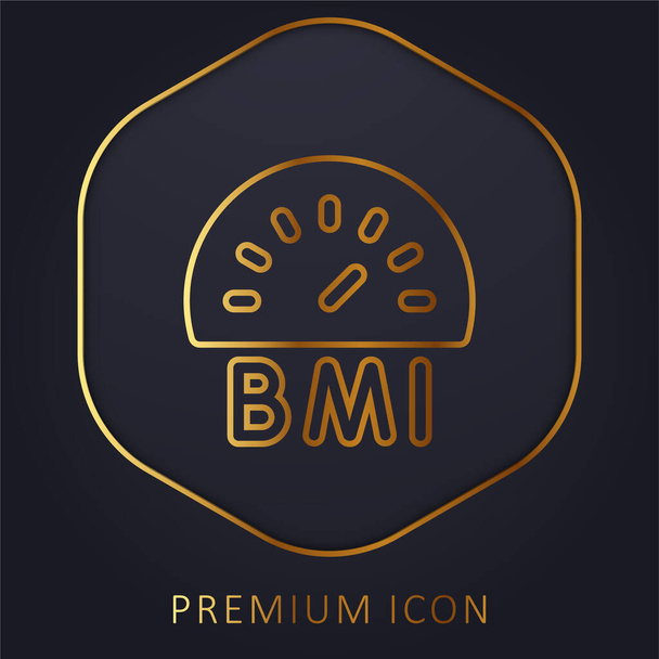 Bmi línea de oro logotipo premium o icono - Vector, imagen