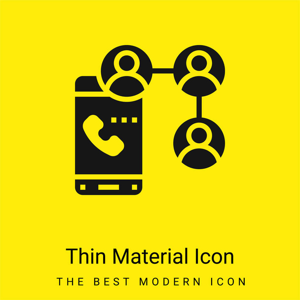 Icône matérielle jaune vif minimale audio - Vecteur, image