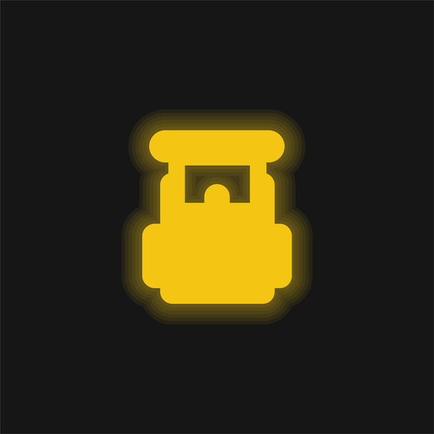 Рюкзак жовтий сяючий неоновий значок
 - Вектор, зображення