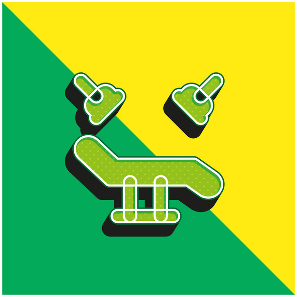 Cama verde y amarillo moderno logotipo del icono del vector 3d - Vector, imagen