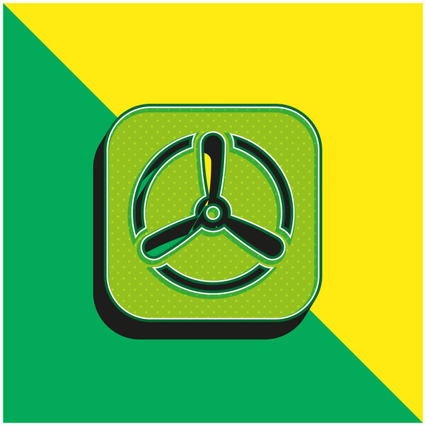 Manzana verde y amarillo moderno vector 3d icono del logotipo - Vector, imagen