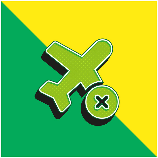 Plano de aire verde y amarillo moderno vector 3d icono logotipo - Vector, Imagen
