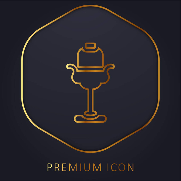Beauty Salon golden line premium logo or icon - Vector, Image