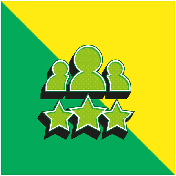 Mejor Empleado verde y amarillo moderno vector 3d icono logotipo - Vector, Imagen