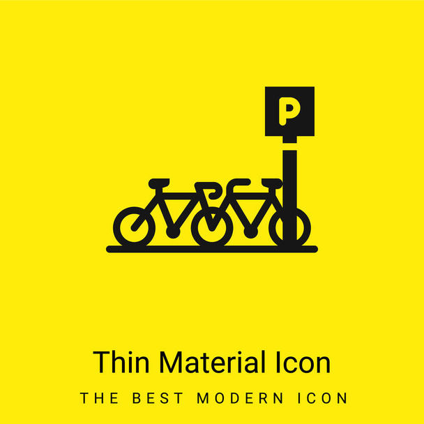 Велосипедна парковка мінімальна яскраво-жовта значок матеріалу
 - Вектор, зображення