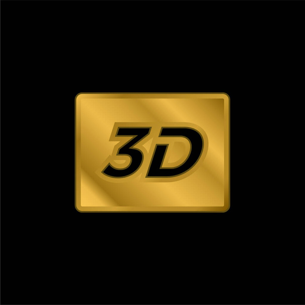 3D jelű aranyozott fém ikon vagy logó vektor - Vektor, kép