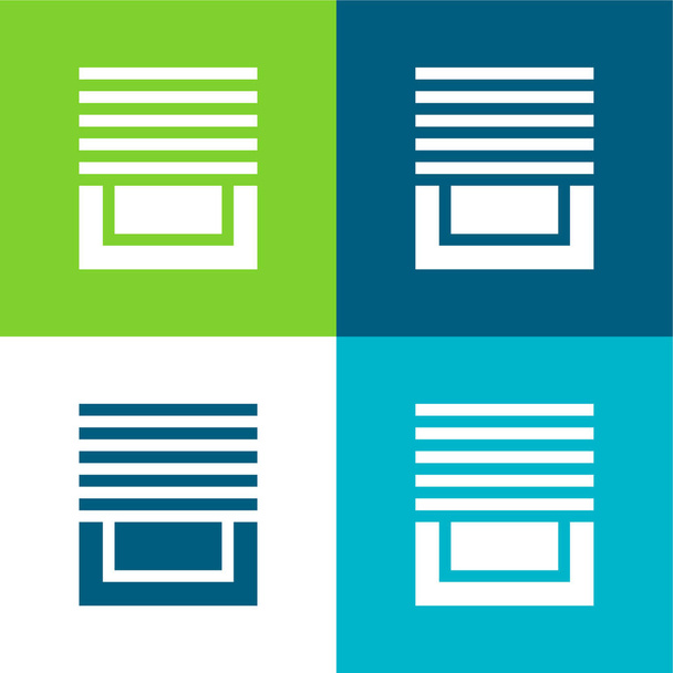 Blinds Lapos négy szín minimális ikon készlet - Vektor, kép