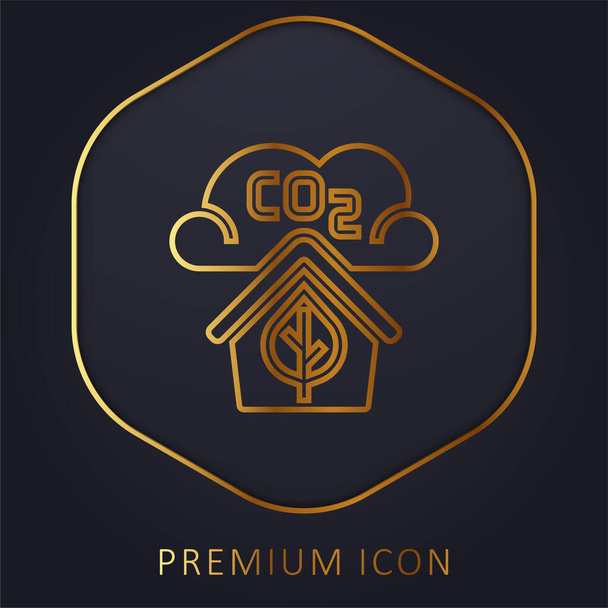 Air Quality golden line premium logo or icon - Vector, Image