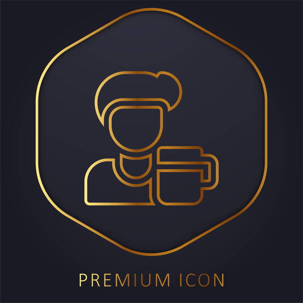 Cerveja linha dourada logotipo premium ou ícone - Vetor, Imagem
