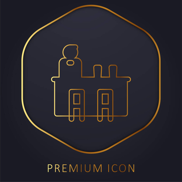 Bar gouden lijn premium logo of pictogram - Vector, afbeelding