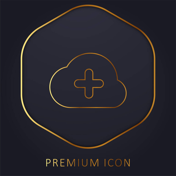 Ajouter à la ligne d'or Cloud logo premium ou icône - Vecteur, image