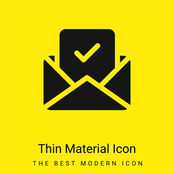 Approuver minime icône de matériau jaune vif - Vecteur, image