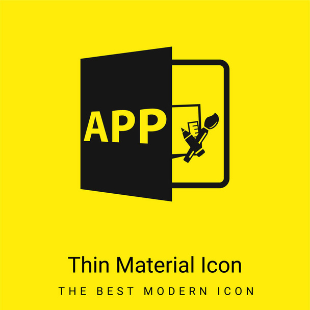 Format pliku aplikacji Symbol minimalnej jasnożółtej ikony materiału - Wektor, obraz